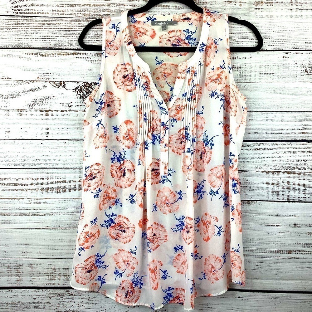 DANIEL RAINN SIZE XS TOP FLORAL‎ TANK TOP BLOUSE GUC